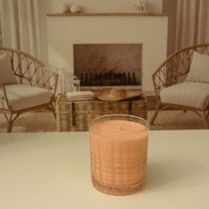 Plaid Pattern "Whiskey on the Rocks" Jar Candle